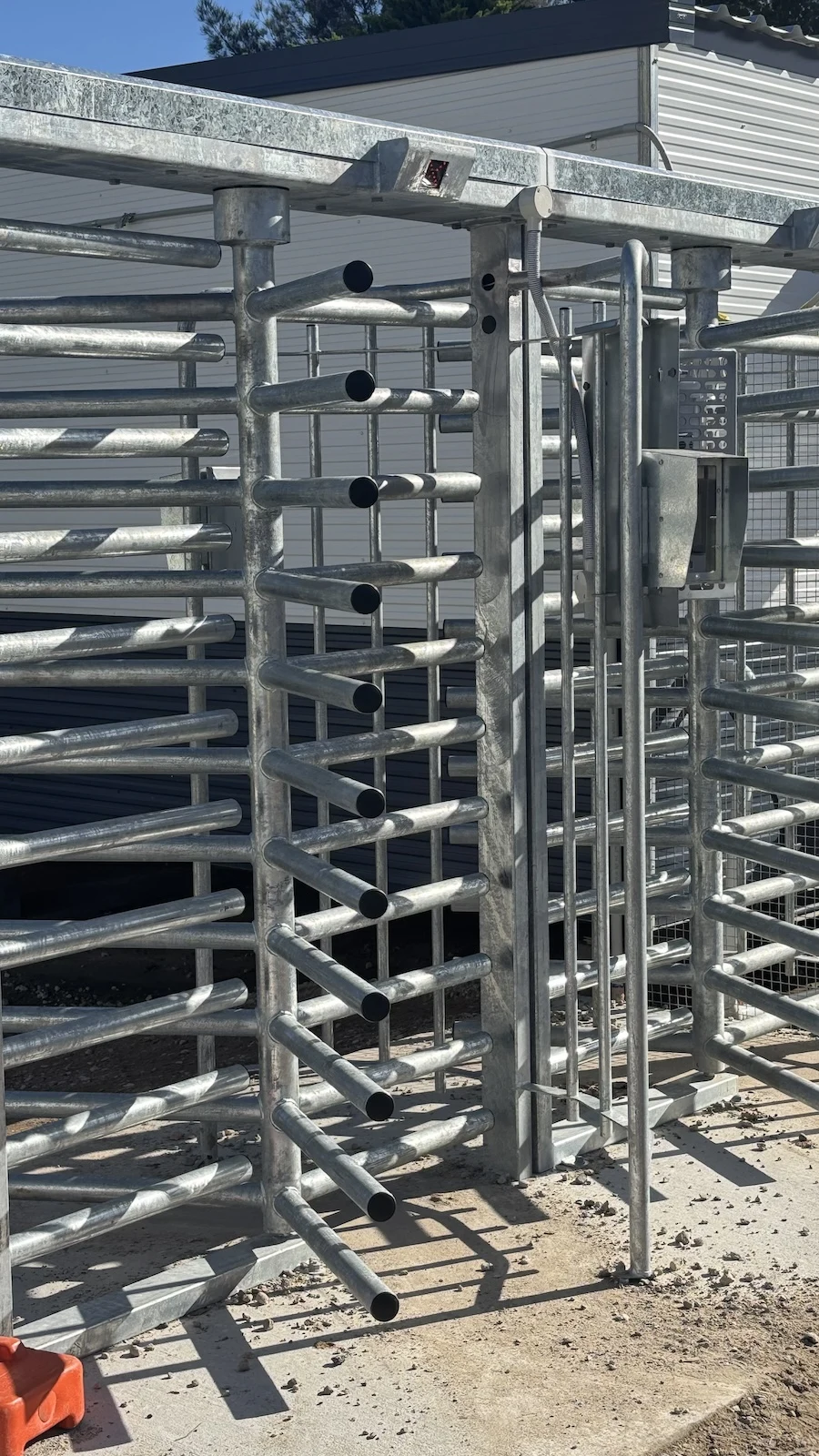 Close-up of the galvanised steel rotor and frame.